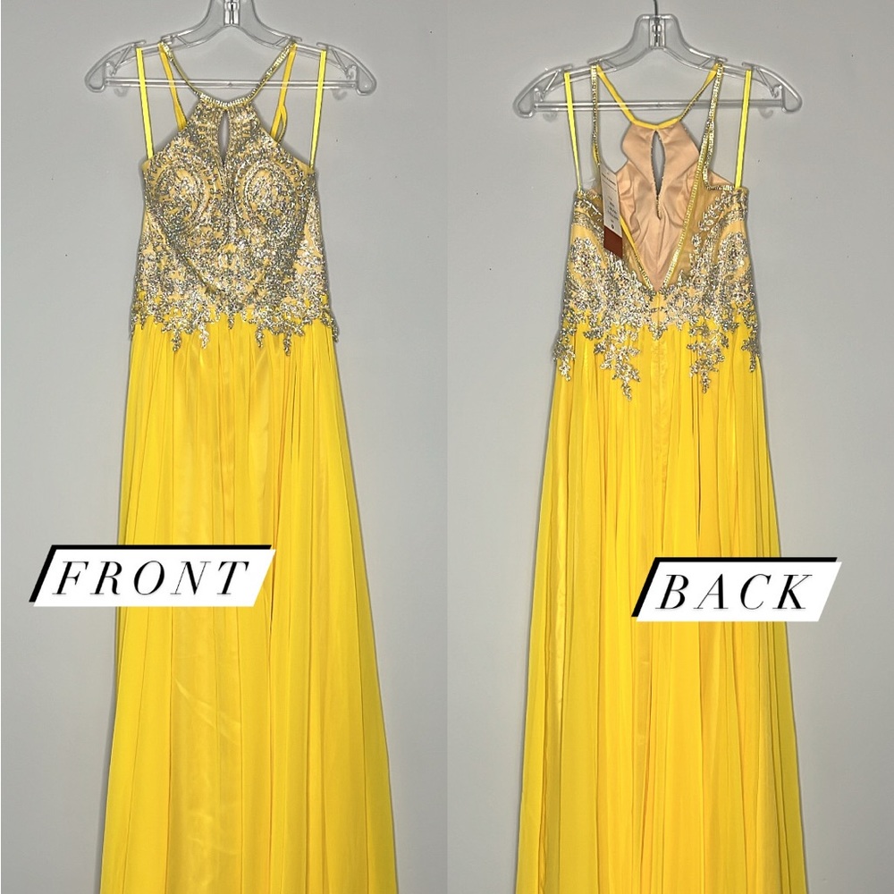 Gorgeous yellow dress perfect for prom or pageants